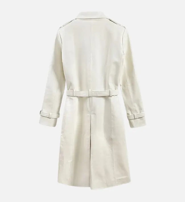 Women's Off White Leather Coat