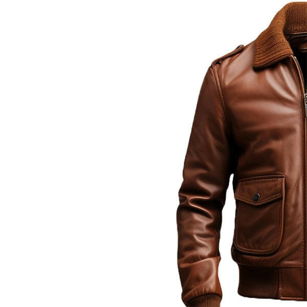 Men's Brown Bomber Aviator Leather Jacket
