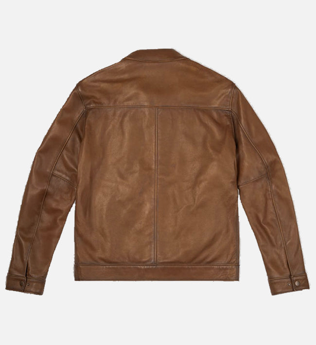 Men's Roadster Walnut Leather Jacket