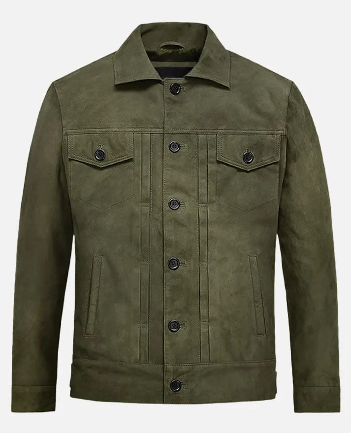 Men's Ryan Suede Leather Trucker Jacket