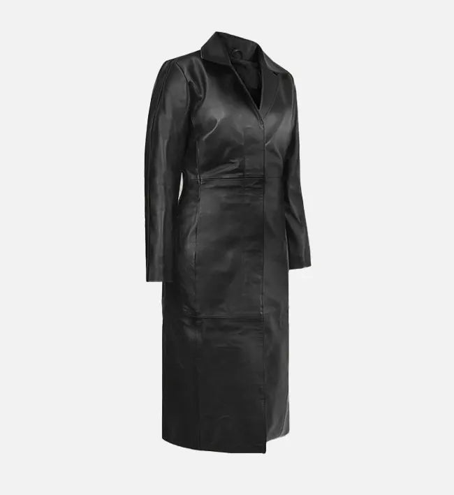 Women's Black Leather Coat