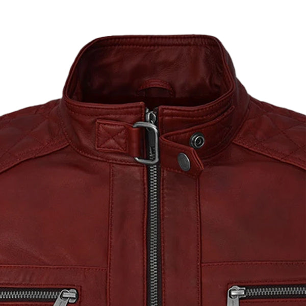 Men's Spanish Red Leather Jacket