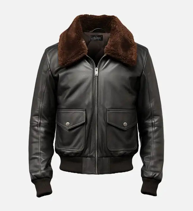 Men's Black G1 Aviator Leather Jacket