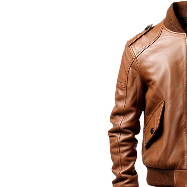 Men's  Bomber Brown Leather Jacket
