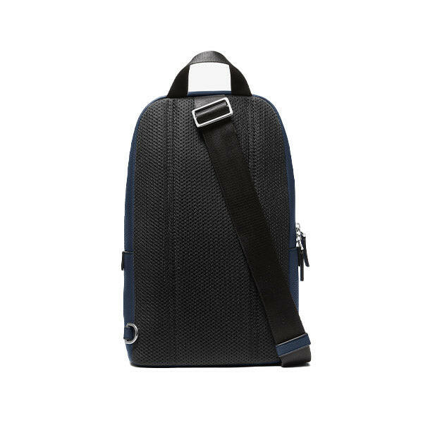 Cooper Pebbled Blue Leather Sling Pack Backpack