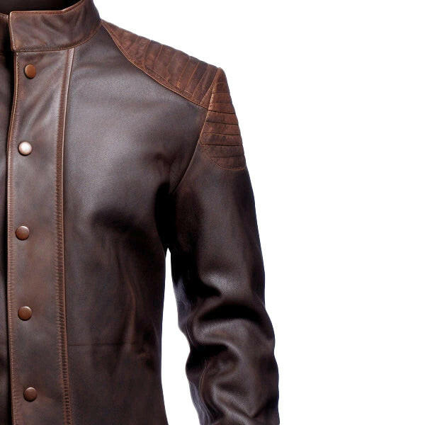 Men's Daniel Brown Distressed Leather Jacket