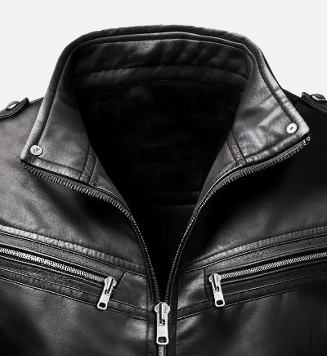 Men's Oliver Black Moto Biker Leather Jacket