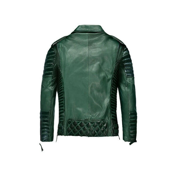 Men's Charles Burnt Green Leather Jacket