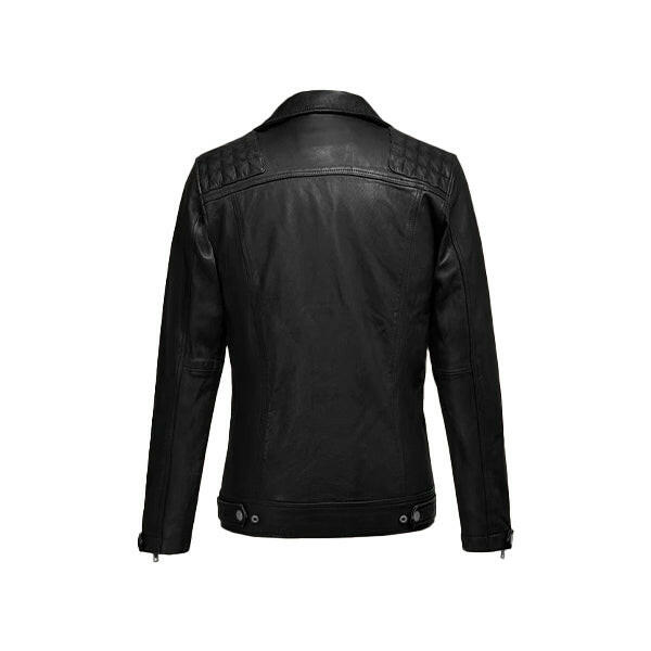 Men's Double Breast Black Biker Leather Jacket