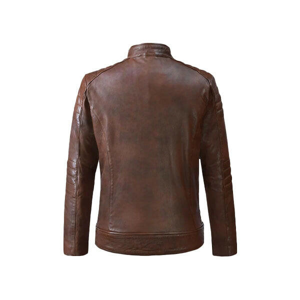 Men's Moto Spanish Brown Biker Leather Jacket