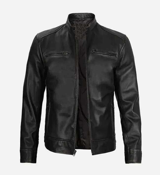 Men’s Dodge Black Leather Jacket