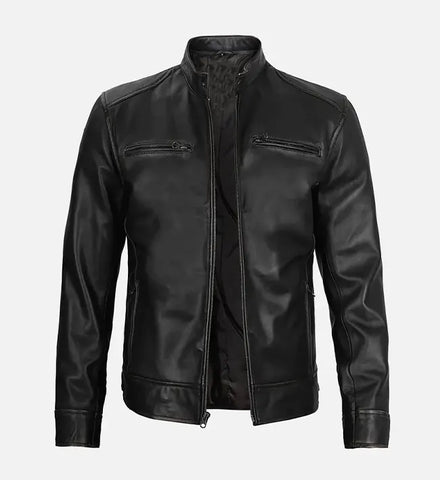 Men’s Dodge Black Leather Jacket