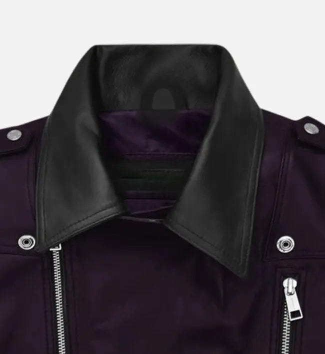 Men's Purple Leather Vest