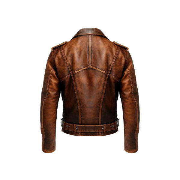 Men's Vintage Biker Brown Leather Jacket