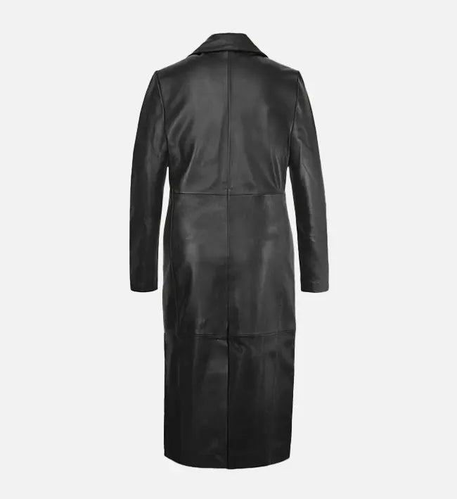 Women's Black Leather Coat