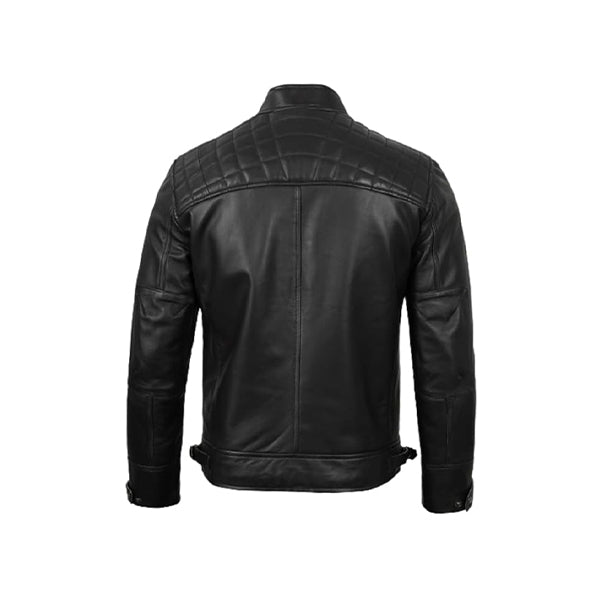 Men's Premium Black Cafe Racer Jacket