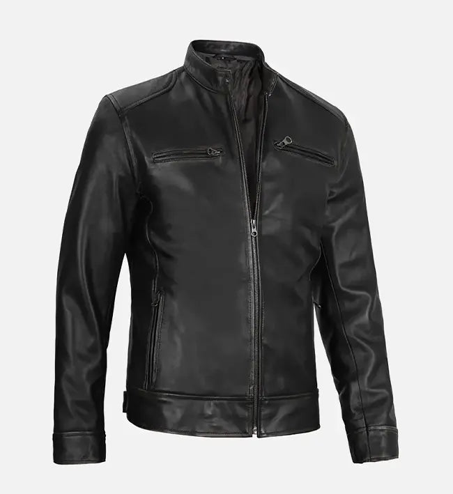 Men’s Dodge Black Leather Jacket