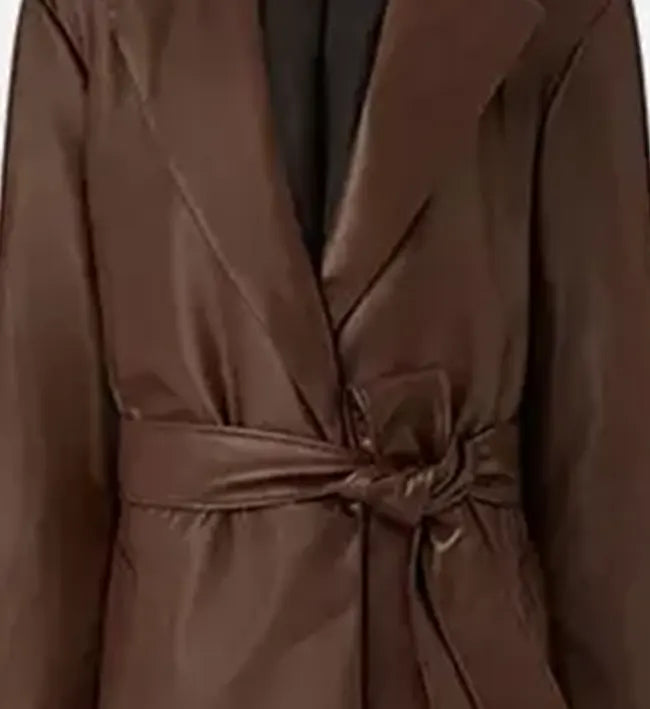 Women's 90s Vintage Leather Long Coat