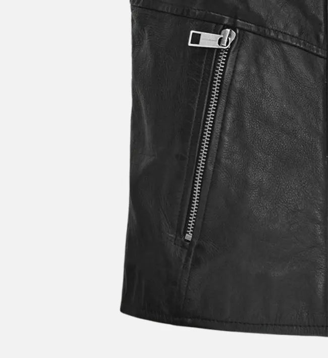 Men's Trailblazer Black Biker Leather Vest