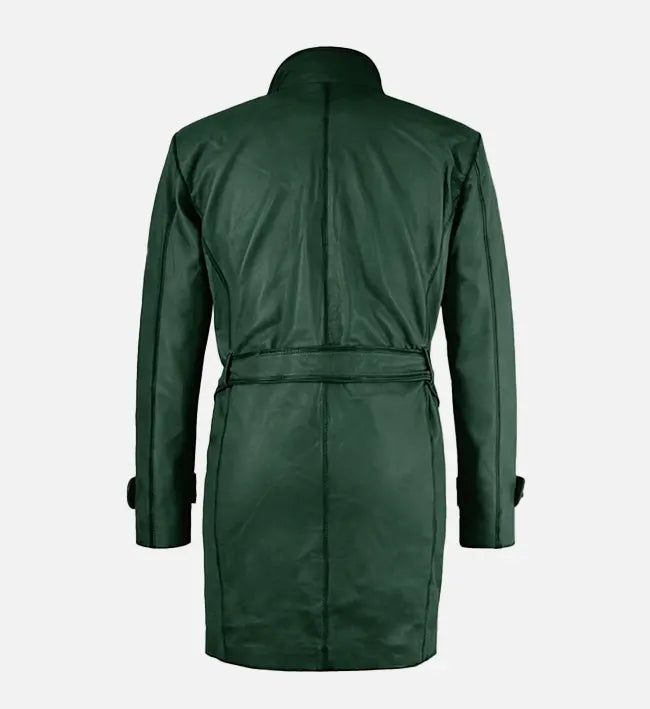 Men's Royal Flying Green Burnished Leather Coat