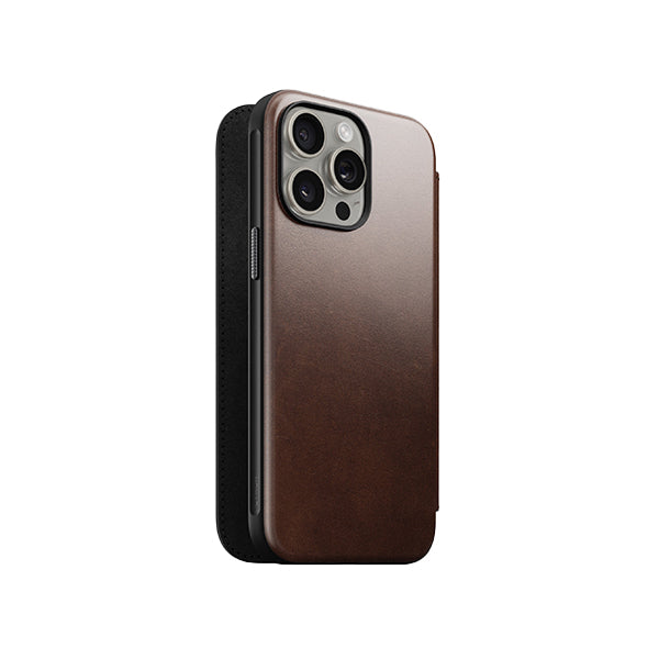 iPhone Modern Rustic Brown Leather Folio