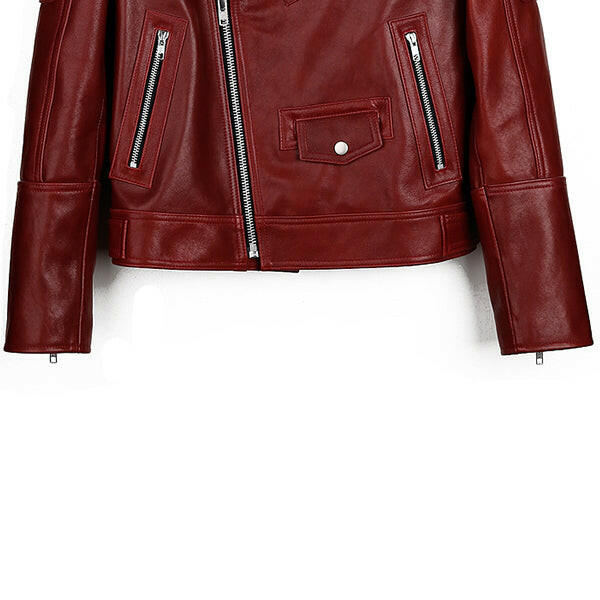 Men's Red Runway Biker Leather Jacket