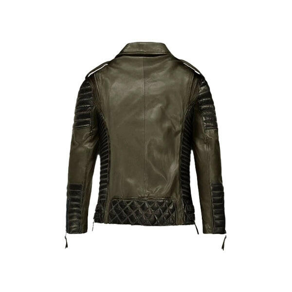 Men's Charles Burnt Olive Leather Jacket