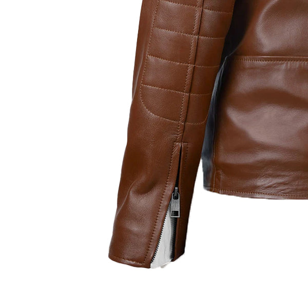 Men's Tan Brown Fight Club Leather Jacket