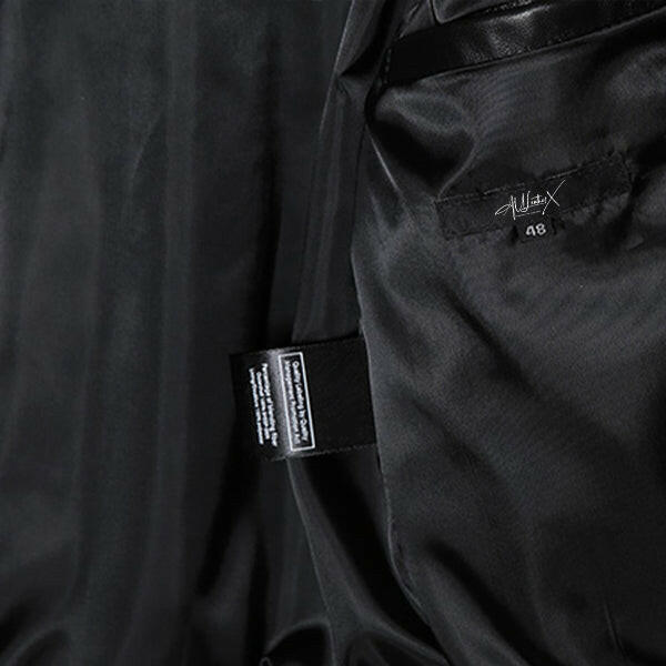 Men's Minimal Black Leather Jumper Jacket