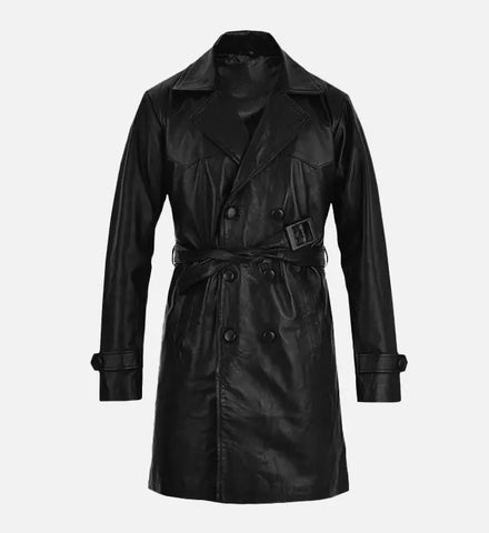 Men's 1970's Leather Trench Coat