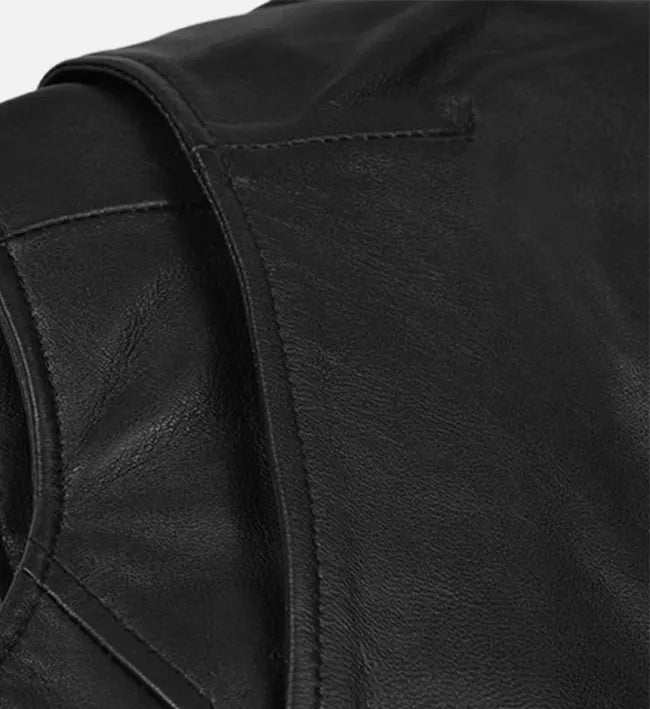 Men's Vanguard Black Biker Leather Vest