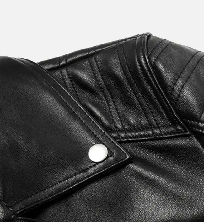 Women's Double Stich Leather Biker Jacket