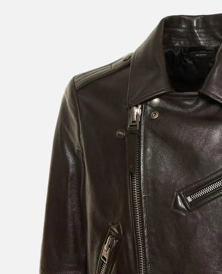 Men's Slim Fit Brown Biker Jackets