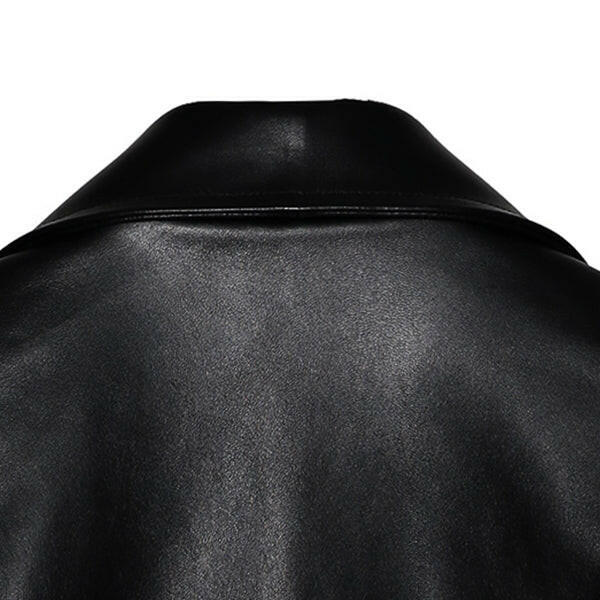 Men's Minimal Black Biker Leather Jacket