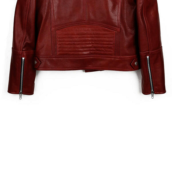 Men's Red Runway Biker Leather Jacket