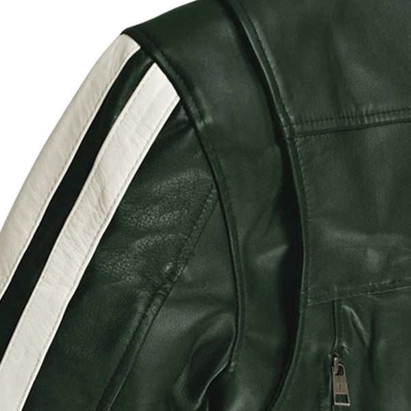 Men's Vintage Green Biker Leather Jacket