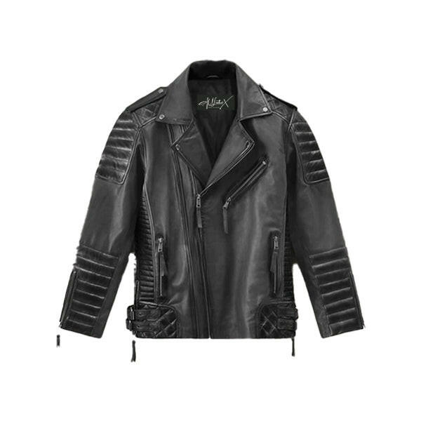 Men's Charles Burnt Charcoal Leather Jacket