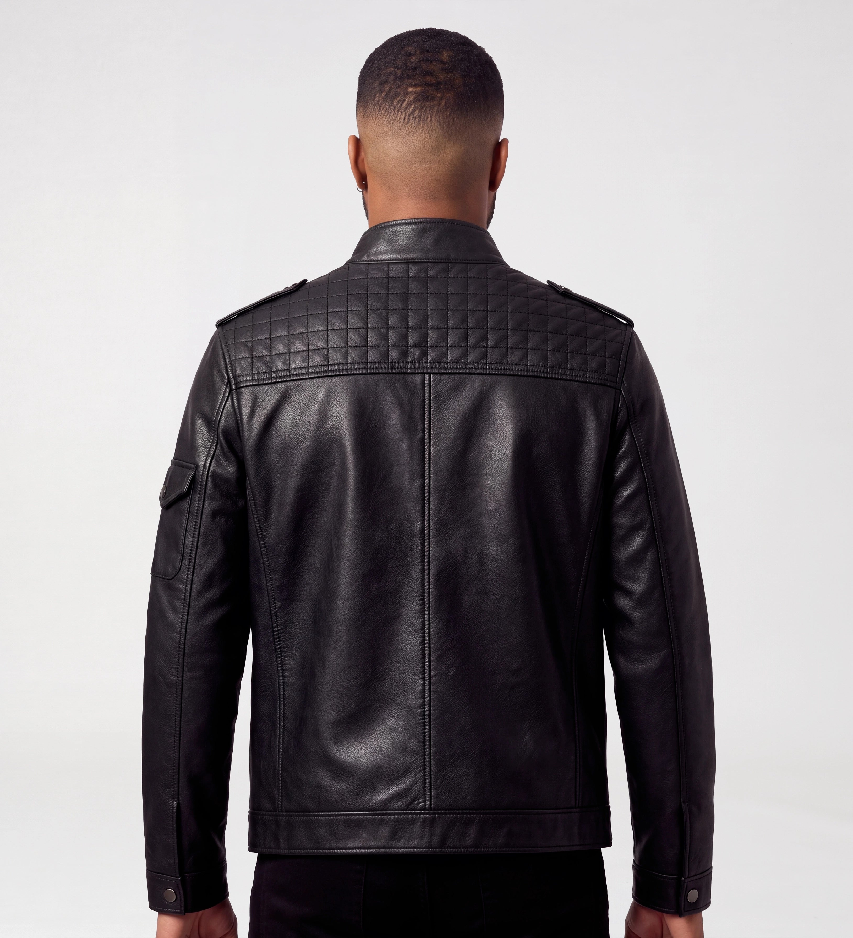 Mens Slim Fit Black Biker Leather Jacket