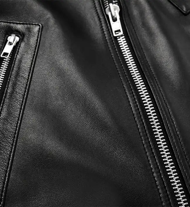 Women's Double Stich Leather Biker Jacket