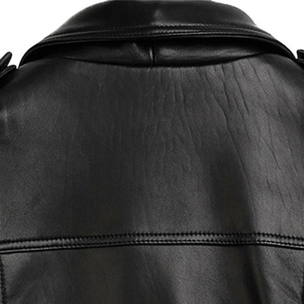 Men's Zip-Up Black Biker Leather Jacket