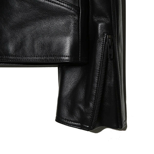 Men's All Black Zipper Biker Leather Jacket