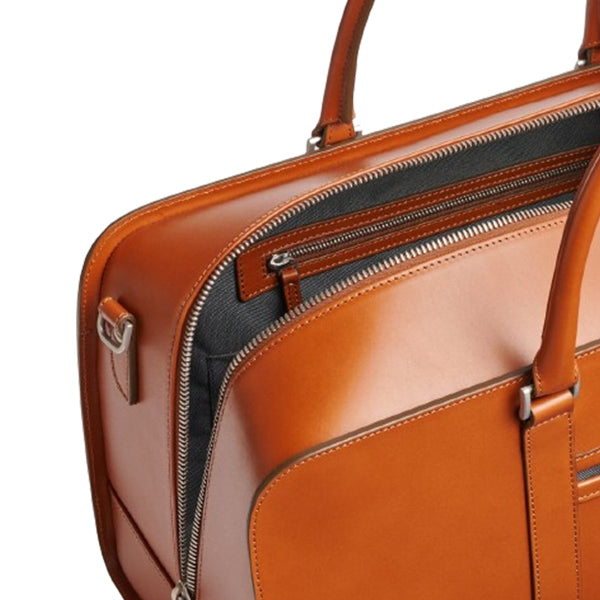 Executive Edge Cognac Leather Weekend/Travel Bag