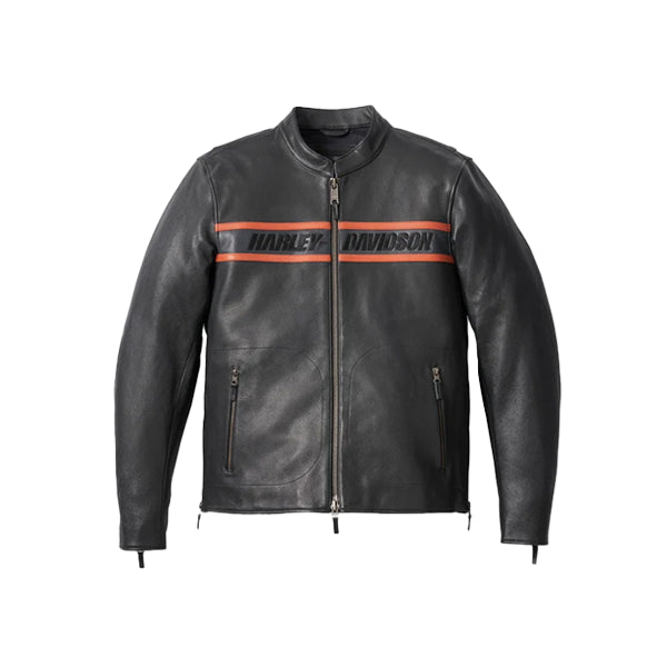 Harley Davidson Men's Victory Lane II Black Leather Jacket - AU LeatherX
