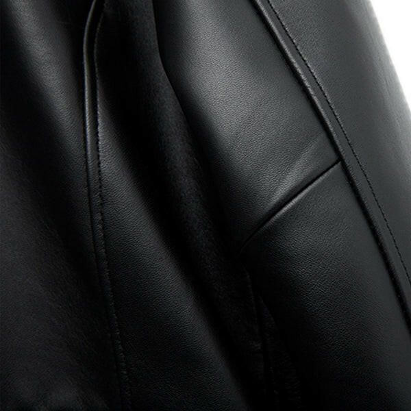 Men's Minimal Black Biker Leather Jacket