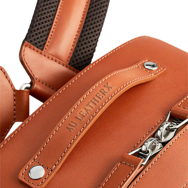 AU Cognac Leather Backpack