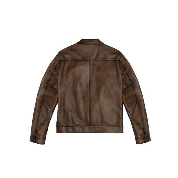 Men's Brown Cafe Racer Leather Jacket - AU LeatherX