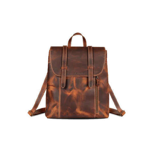 Casual Tan Leather Backpack