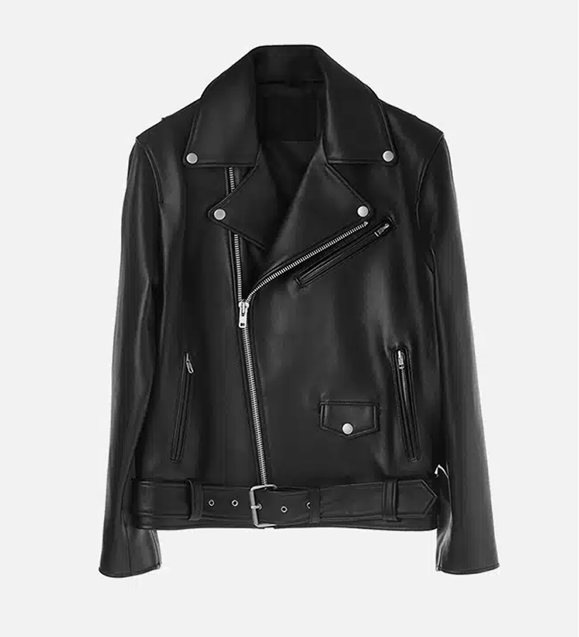 Men's Black and Brown Bomber Leather Jacket