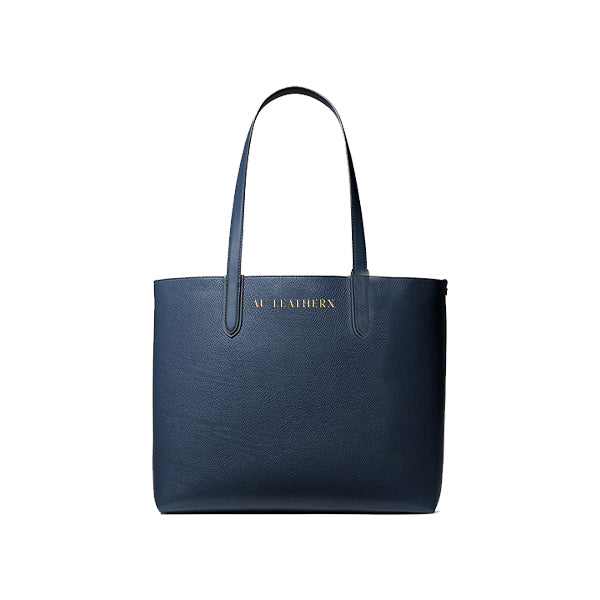 Eliza Extra-Large Pebbled Leather Reversible Tote Bag (Navy)