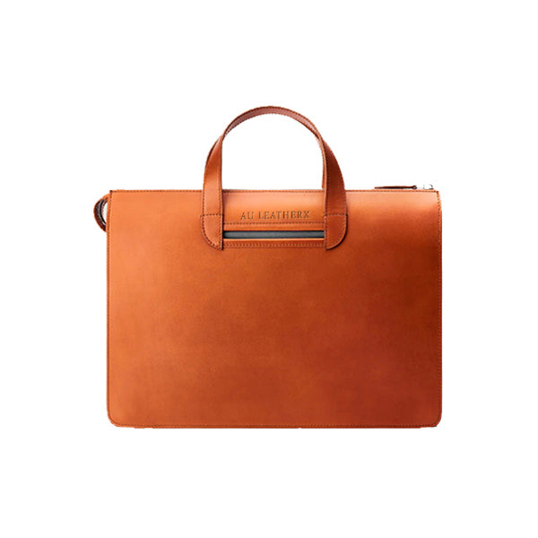 Elysian Echo Cognac Leather Briefcase